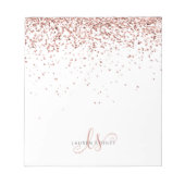 Roos Gold Blush Roze Glitter Metal Notitieblok (Voorkant)