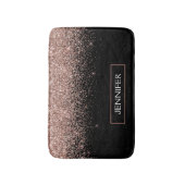 Roos Gold Blush Roze Glitter Monogram Girly Badmat (Voorkant Verticaal)