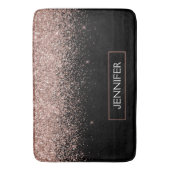 Roos Gold Blush Roze Glitter Monogram Girly Badmat (Voorkant Verticaal)