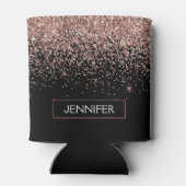 Roos Gold Blush Roze Glitter Monogram Girly Blikjeskoeler (Achterkant)