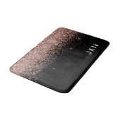 Roos Gold Blush Roze Glitter Monogram Initiaal Badmat (Gekanteld)