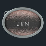 Roos Gold Blush Roze Glitter Monogram Initiaal Gesp<br><div class="desc">Zwart en Roos Gold - Blush Pink Sparkle Glitter Monogram Naam Belt Buckle. Dit maakt het perfecte afstuderen,  zoet 16 16th,  18th,  21st,  30th,  40th,  50th,  60th,  70th,  80th,  90th,  100th Birthday,  bruiloft,  vrijgezellenfeest,  jubileum,  baby shower of vrijgezellenfeest cadeau voor iemand die houdt van glamoureuze luxe en chique stijlen.</div>