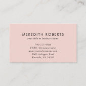 Roos Gold Blush Roze Glitter Monogram Visitekaartje (Achterkant)