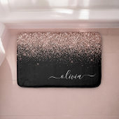 Roos Gold Blush Roze Glitter Script Monogram Girly Badmat