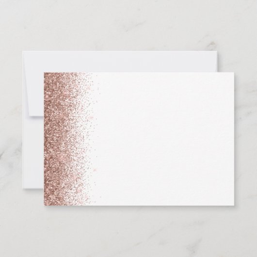 Roos Gold Blush Roze Glitter Script Monogram Girly Bedankkaart (Achterkant)