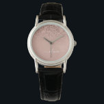 Roos Gold Blush Roze Glitter Script Monogram Girly Horloge<br><div class="desc">Roos Gold - Blush Pink Sparkle Glitter Script Monogram Name Watch. Dit maakt het perfecte afstuderen,  de verjaardag,  de bruiloft,  het vrijgezellenfeest,  de verjaardag,  het baby shower of het bachelorette feest cadeau voor iemand die van glam luxe en chic stijlen houdt.</div>