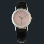 Roos Gold Blush Roze Glitter Script Monogram Girly Horloge<br><div class="desc">Roos Gold - Blush Pink Sparkle Glitter Script Monogram Name Watch. Dit maakt het perfecte afstuderen,  de verjaardag,  de bruiloft,  het vrijgezellenfeest,  de verjaardag,  het baby shower of het bachelorette feest cadeau voor iemand die van glam luxe en chic stijlen houdt.</div>
