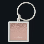 Roos Gold Blush Roze Glitter Script Monogram Girly Sleutelhanger<br><div class="desc">Roos Gold - Blush Pink Sparkle Glitter Script Monogram Name Keychains (Sleutelhanger). Dit maakt de perfecte liefhebbende 16 verjaardag,  bruiloft,  vrijgezellenfeest,  verjaardagsdag,  baby shower of vrijgezellenfeest voor iemand die van luxe glam en stijl houdt.</div>