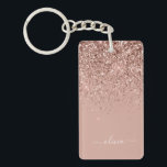 Roos Gold Blush Roze Glitter Script Monogram Girly Sleutelhanger<br><div class="desc">Roos Gold - Blush Pink Sparkle Glitter Script Monogram Name Sleutelhanger. Dit maakt de perfecte liefhebbende 16 verjaardag,  bruiloft,  vrijgezellenfeest,  verjaardagsdag,  baby shower of vrijgezellenfeest voor iemand die van luxe glam en stijl houdt.</div>