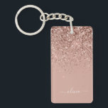 Roos Gold Blush Roze Glitter Script Monogram Girly Sleutelhanger<br><div class="desc">Roos Gold - Blush Pink Sparkle Glitter Script Monogram Name Sleutelhanger. Dit maakt de perfecte liefhebbende 16 verjaardag,  bruiloft,  vrijgezellenfeest,  verjaardagsdag,  baby shower of vrijgezellenfeest voor iemand die van luxe glam en stijl houdt.</div>