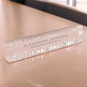 Roos Gold - Blush roze glitter Sparkle Moderne Chi Naambordje