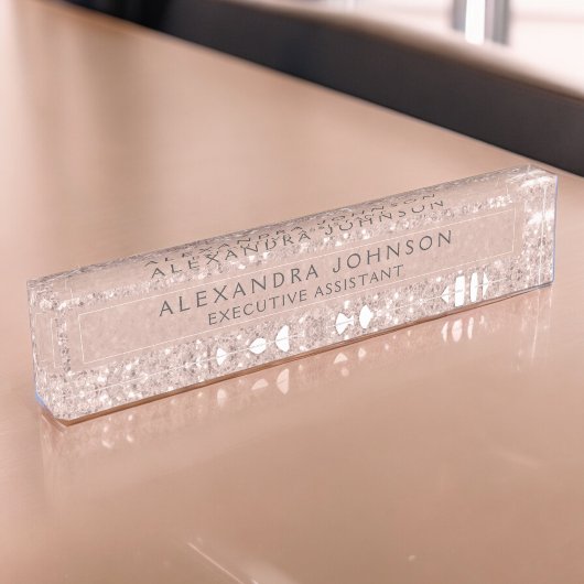 Roos Gold - Blush roze glitter Sparkle Moderne Chi Naambordje