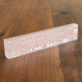 Roos Gold - Blush roze glitter Sparkle Moderne Chi Naambordje (Zijkant)