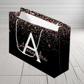 Roos Gold Blush Roze Glitter & Sparkle Monogram Groot Cadeauzakje