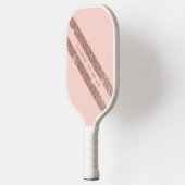 Roos Gold Blush Roze Glitter Stripe Sporty Pickleball Paddle (Links)