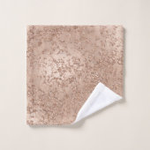 Roos Gold Blush Roze gloed Sparkle Crackle Chic Bad Handdoek (Wasdoekje)