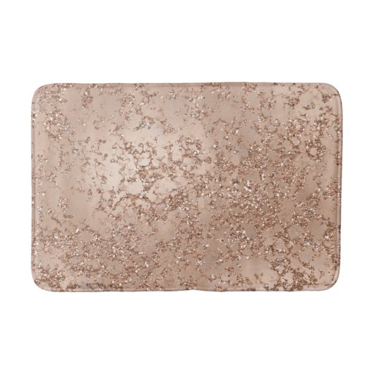 Roos Gold Blush Roze gloed Sparkle Crackle Chic Badmat (Voorkant)