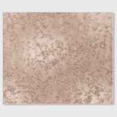 Roos Gold Blush Roze gloed Sparkle Crackle Chic Cadeaupapier (Vlak)
