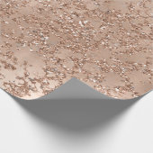 Roos Gold Blush Roze gloed Sparkle Crackle Chic Cadeaupapier (Hoek)