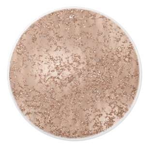 Roos Gold Blush Roze gloed Sparkle Crackle Chic Keramische Knop