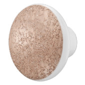 Roos Gold Blush Roze gloed Sparkle Crackle Chic Keramische Knop (Rechts)