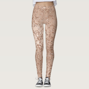 Roos Gold Blush Roze gloed Sparkle Crackle Chic Leggings