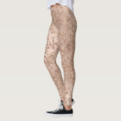Roos Gold Blush Roze gloed Sparkle Crackle Chic Leggings (Links)