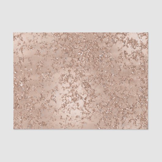 Roos Gold Blush Roze gloed Sparkle Crackle Chic Tissuepapier (Voorkant)