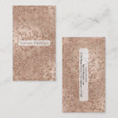 Roos Gold Blush Roze gloed Sparkle Crackle Chic Visitekaartje (Voorkant / Achterkant)