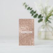 Roos Gold Blush Roze gloed Sparkle Crackle Chic Visitekaartje (Staand voorkant)