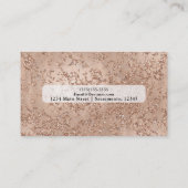 Roos Gold Blush Roze gloed Sparkle Crackle Chic Visitekaartje (Achterkant)