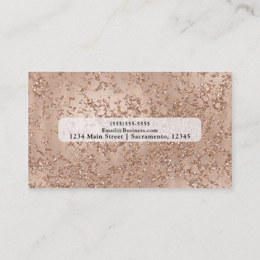 Roos Gold Blush Roze gloed Sparkle Crackle Chic Visitekaartje (Achterkant)