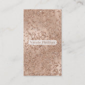 Roos Gold Blush Roze gloed Sparkle Crackle Chic Visitekaartje (Voorkant)