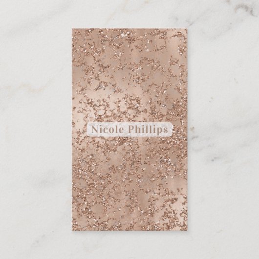 Roos Gold Blush Roze gloed Sparkle Crackle Chic Visitekaartje (Voorkant)