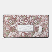Roos Gold Blush Roze Kleine Rozen Witte Bloemen Bureaumat (Keyboard & Muis)