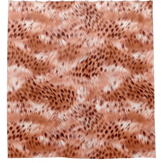 Roos Gold Blush Roze Luipaard Douchegordijn (Voorkant)