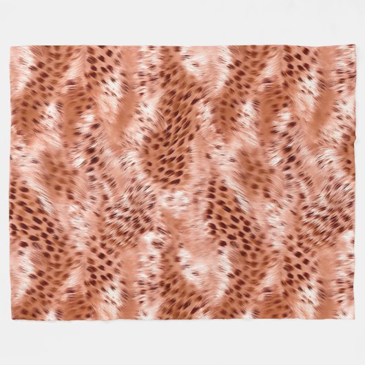 Roos Gold Blush Roze Luipaard Fleece Deken (Voorkant (Horizontaal))