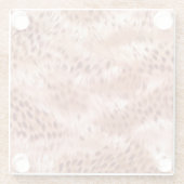 Roos Gold Blush Roze Luipaard Glazen Onderzetter (Achterkant)