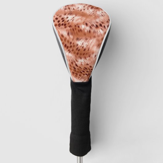 Roos Gold Blush Roze Luipaard Golfheadcover (Voorkant)