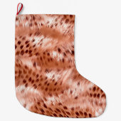 Roos Gold Blush Roze Luipaard Grote Kerstsok (Voorkant)