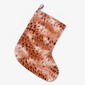 Roos Gold Blush Roze Luipaard Grote Kerstsok (Voorkant (Hangend))