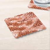Roos Gold Blush Roze Luipaard Kartonnen Onderzetters (Gebogen)