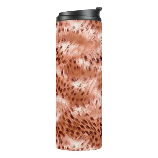 Roos Gold Blush Roze Luipaard Thermosbeker (Gedraaid links)