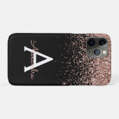 Roos Gold Blush Roze Luxe Monogram Case-Mate iPhone Case (Achterkant (horizontaal))