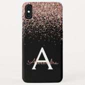 Roos Gold Blush Roze Luxe Monogram Case-Mate iPhone Case (Achterkant)