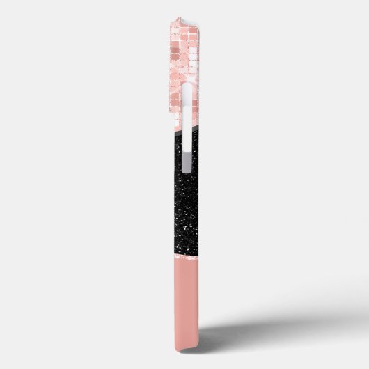 Roos Gold Blush Roze Luxe Monogram Case-Mate iPhone Case (Achterkant / Links)