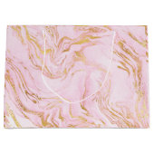 Roos Gold Blush Roze Marble White Abstract Glam Large Cadeautasje (Voorkant)