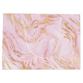 Roos Gold Blush Roze Marble White Abstract Glam Large Cadeautasje (Achterkant)