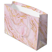 Roos Gold Blush Roze Marble White Abstract Glam Large Cadeautasje (Achterkant Gekanteld)