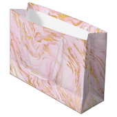 Roos Gold Blush Roze Marble White Abstract Glam Large Cadeautasje (Voorkant Gekanteld)